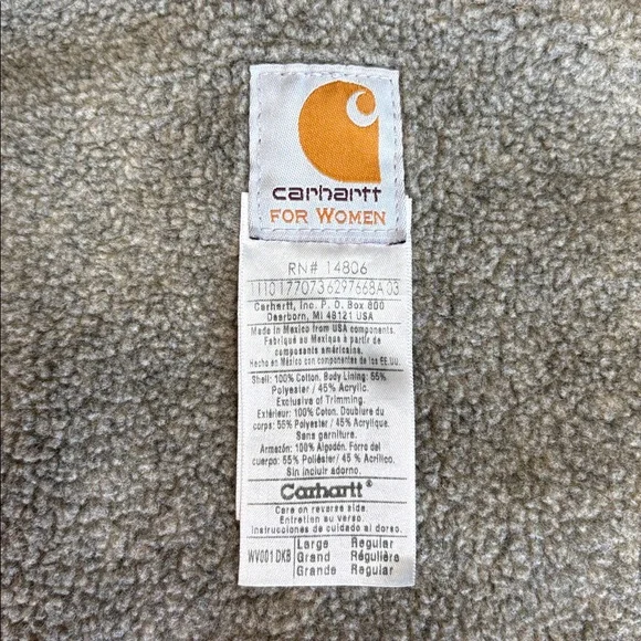 EUC Carhartt Washed Duck Sherpa-Lined Mock-Neck Relaxed-Fit Vest- Women’s Large - Picture 6 of 12